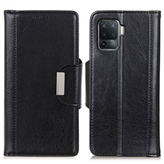 Leather Case Stands Flip Cover Holder M01L for Oppo Reno5 F Black