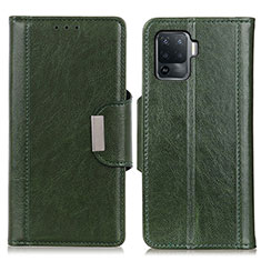 Leather Case Stands Flip Cover Holder M01L for Oppo Reno5 F Green
