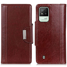 Leather Case Stands Flip Cover Holder M01L for Realme C20 Brown