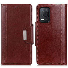 Leather Case Stands Flip Cover Holder M01L for Realme Narzo 30 5G Brown