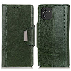 Leather Case Stands Flip Cover Holder M01L for Samsung Galaxy A03 Green