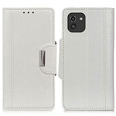 Leather Case Stands Flip Cover Holder M01L for Samsung Galaxy A03 White