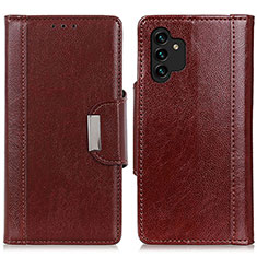 Leather Case Stands Flip Cover Holder M01L for Samsung Galaxy A04s Brown