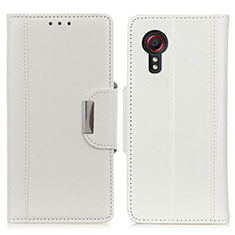 Leather Case Stands Flip Cover Holder M01L for Samsung Galaxy XCover 5 SM-G525F White