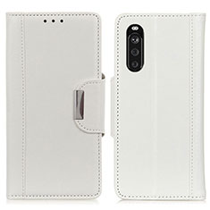 Leather Case Stands Flip Cover Holder M01L for Sony Xperia 10 III Lite White