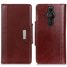 Leather Case Stands Flip Cover Holder M01L for Sony Xperia PRO-I Brown