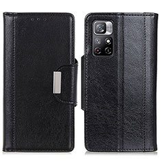 Leather Case Stands Flip Cover Holder M01L for Xiaomi Poco M4 Pro 5G Black