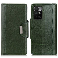 Leather Case Stands Flip Cover Holder M01L for Xiaomi Redmi 10 (2022) Green