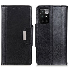 Leather Case Stands Flip Cover Holder M01L for Xiaomi Redmi 10 4G Black