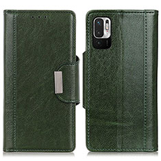 Leather Case Stands Flip Cover Holder M01L for Xiaomi Redmi Note 10 JE 5G Green