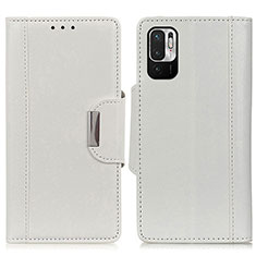 Leather Case Stands Flip Cover Holder M01L for Xiaomi Redmi Note 10 JE 5G White