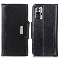 Leather Case Stands Flip Cover Holder M01L for Xiaomi Redmi Note 10 Pro 4G Black