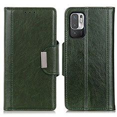 Leather Case Stands Flip Cover Holder M01L for Xiaomi Redmi Note 10T 5G Green