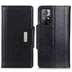 Leather Case Stands Flip Cover Holder M01L for Xiaomi Redmi Note 11 5G Black