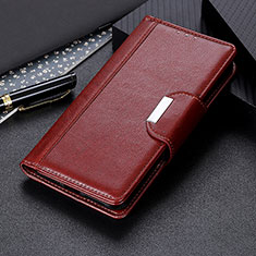 Leather Case Stands Flip Cover Holder M01L for Xiaomi Redmi Note 11 SE India 4G Brown