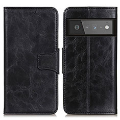 Leather Case Stands Flip Cover Holder M02L for Google Pixel 6 Pro 5G Black