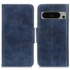 Leather Case Stands Flip Cover Holder M02L for Google Pixel 8 Pro 5G Blue