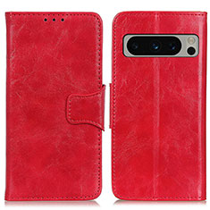 Leather Case Stands Flip Cover Holder M02L for Google Pixel 8 Pro 5G Red