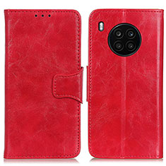 Leather Case Stands Flip Cover Holder M02L for Huawei Honor 50 Lite Red