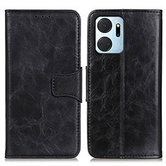 Leather Case Stands Flip Cover Holder M02L for Huawei Honor X7a Black