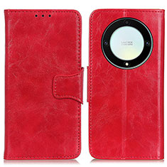 Leather Case Stands Flip Cover Holder M02L for Huawei Honor X9a 5G Red