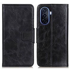 Leather Case Stands Flip Cover Holder M02L for Huawei Nova Y71 Black