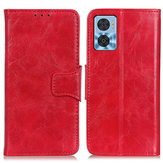 Leather Case Stands Flip Cover Holder M02L for Motorola Moto E22 Red