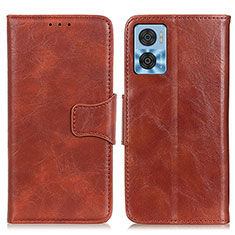 Leather Case Stands Flip Cover Holder M02L for Motorola Moto E22i Brown