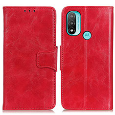 Leather Case Stands Flip Cover Holder M02L for Motorola Moto E30 Red