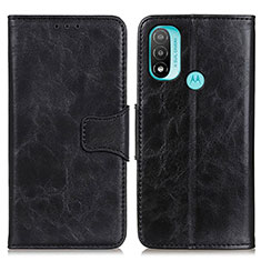 Leather Case Stands Flip Cover Holder M02L for Motorola Moto E40 Black