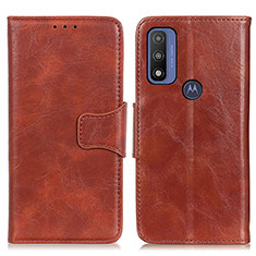 Leather Case Stands Flip Cover Holder M02L for Motorola Moto G Pure Brown