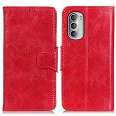 Leather Case Stands Flip Cover Holder M02L for Motorola Moto G Stylus (2022) 4G Red