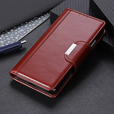 Leather Case Stands Flip Cover Holder M02L for Motorola Moto G10 Power Brown