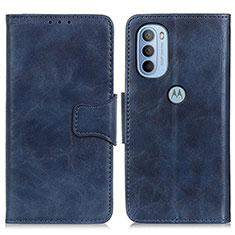 Leather Case Stands Flip Cover Holder M02L for Motorola Moto G41 Blue