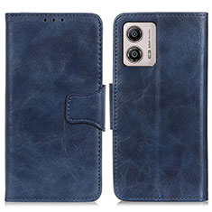 Leather Case Stands Flip Cover Holder M02L for Motorola Moto G53 5G Blue