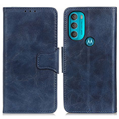 Leather Case Stands Flip Cover Holder M02L for Motorola Moto G71 5G Blue