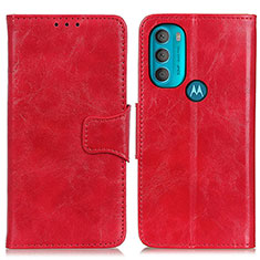 Leather Case Stands Flip Cover Holder M02L for Motorola Moto G71 5G Red