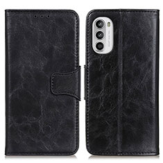 Leather Case Stands Flip Cover Holder M02L for Motorola Moto G71s 5G Black