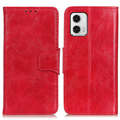 Leather Case Stands Flip Cover Holder M02L for Motorola Moto G73 5G Red