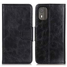 Leather Case Stands Flip Cover Holder M02L for Nokia C02 Black