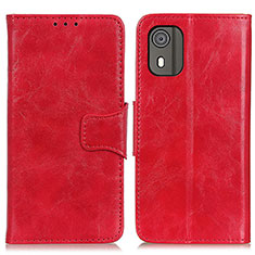 Leather Case Stands Flip Cover Holder M02L for Nokia C02 Red