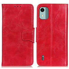 Leather Case Stands Flip Cover Holder M02L for Nokia C12 Plus Red