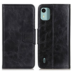 Leather Case Stands Flip Cover Holder M02L for Nokia C12 Pro Black