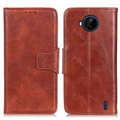 Leather Case Stands Flip Cover Holder M02L for Nokia C20 Plus Brown