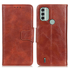 Leather Case Stands Flip Cover Holder M02L for Nokia C31 Brown