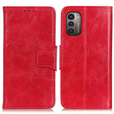 Leather Case Stands Flip Cover Holder M02L for Nokia G21 Red