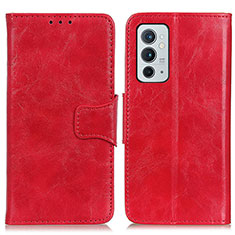 Leather Case Stands Flip Cover Holder M02L for OnePlus 9RT 5G Red