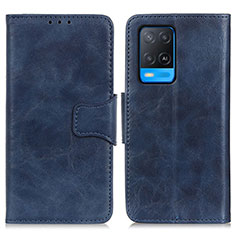 Leather Case Stands Flip Cover Holder M02L for Oppo A54 4G Blue