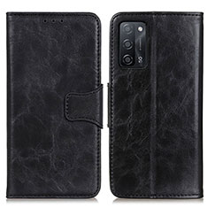 Leather Case Stands Flip Cover Holder M02L for Oppo A55 5G Black