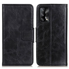 Leather Case Stands Flip Cover Holder M02L for Oppo A74 4G Black